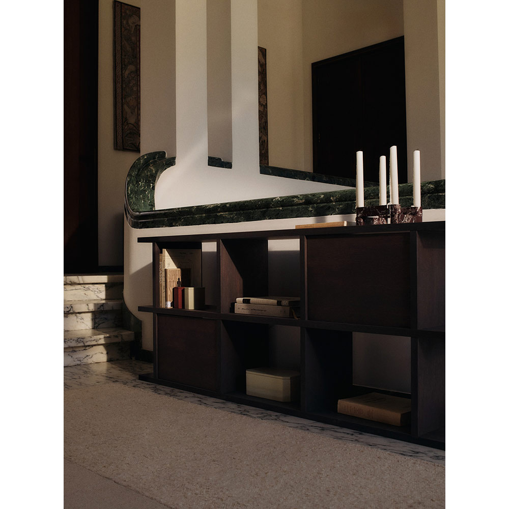 Kona Bookcase Cabinet Insert - Dark Stained Oak