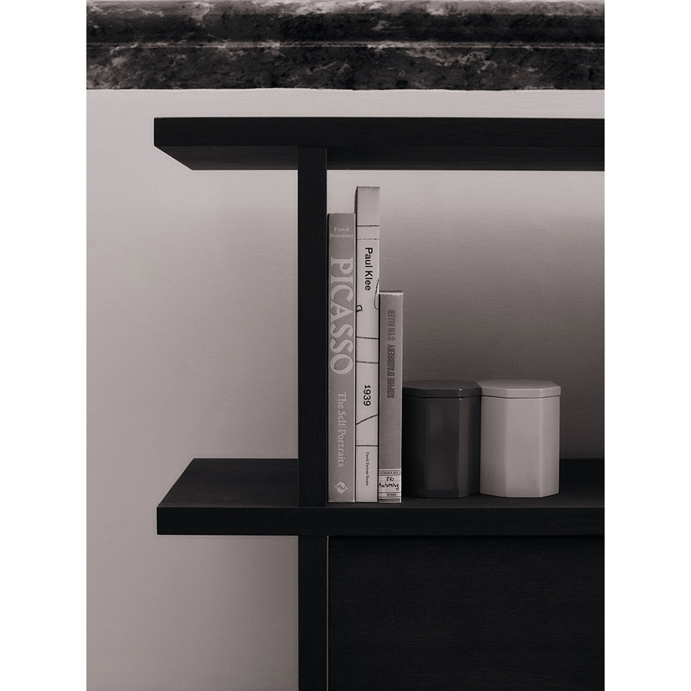 Kona Bookcase Cabinet Insert - Dark Stained Oak