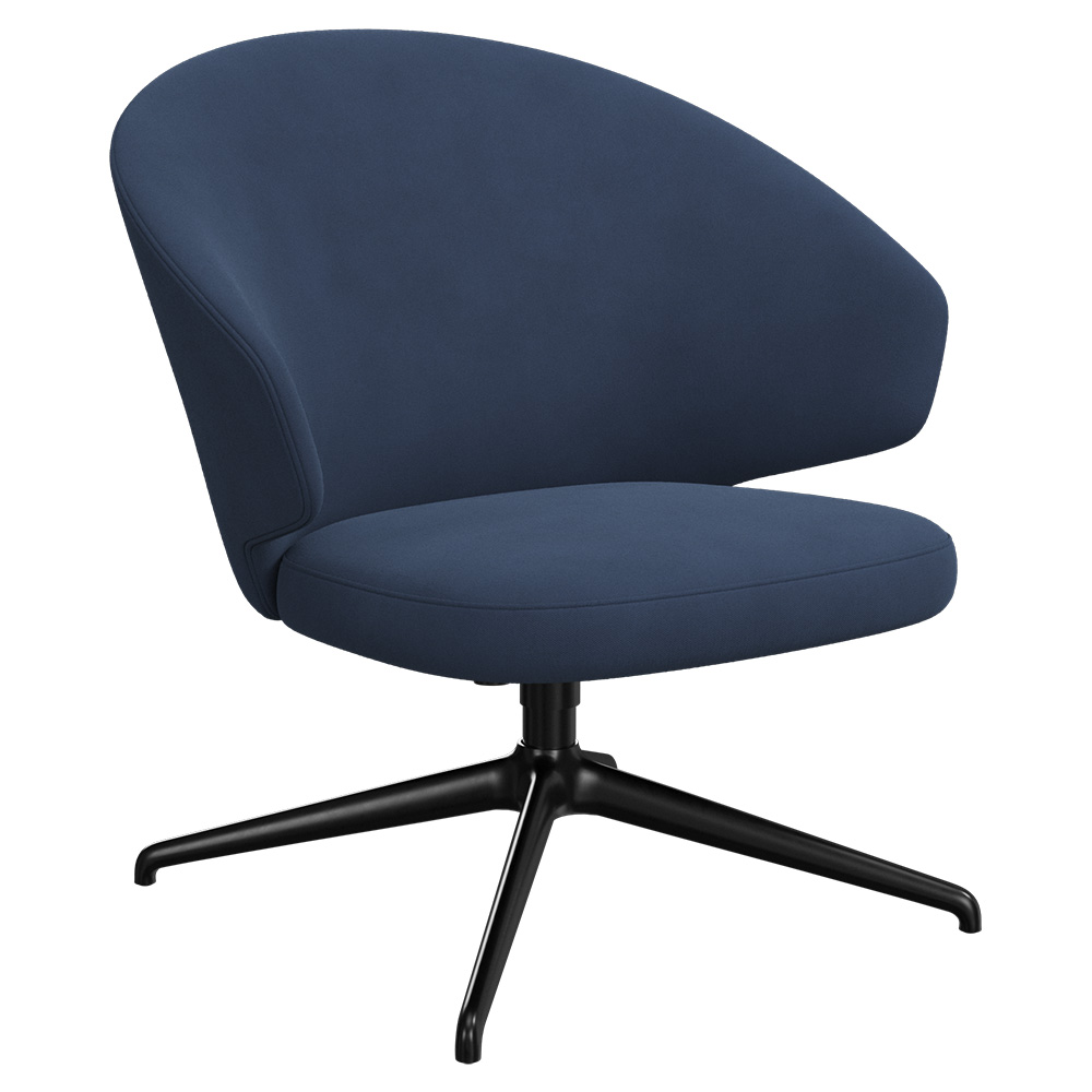 Let Lounge Chair - Swivel Base - Black Aluminium