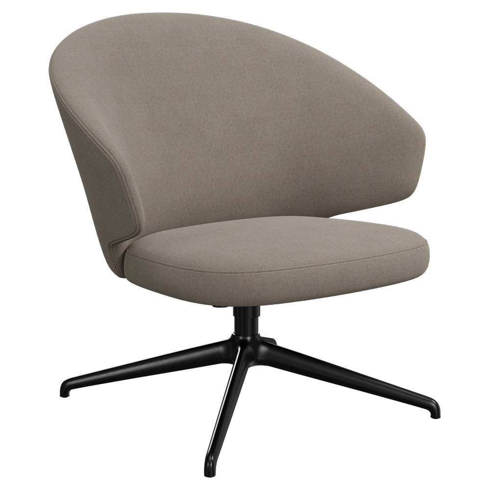 Let Lounge Chair - Swivel Base - Black Aluminium