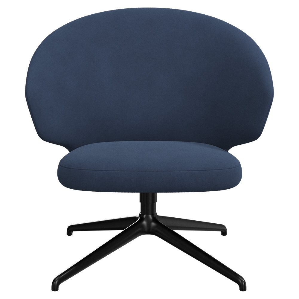 Let Lounge Chair - Swivel Base - Black Aluminium