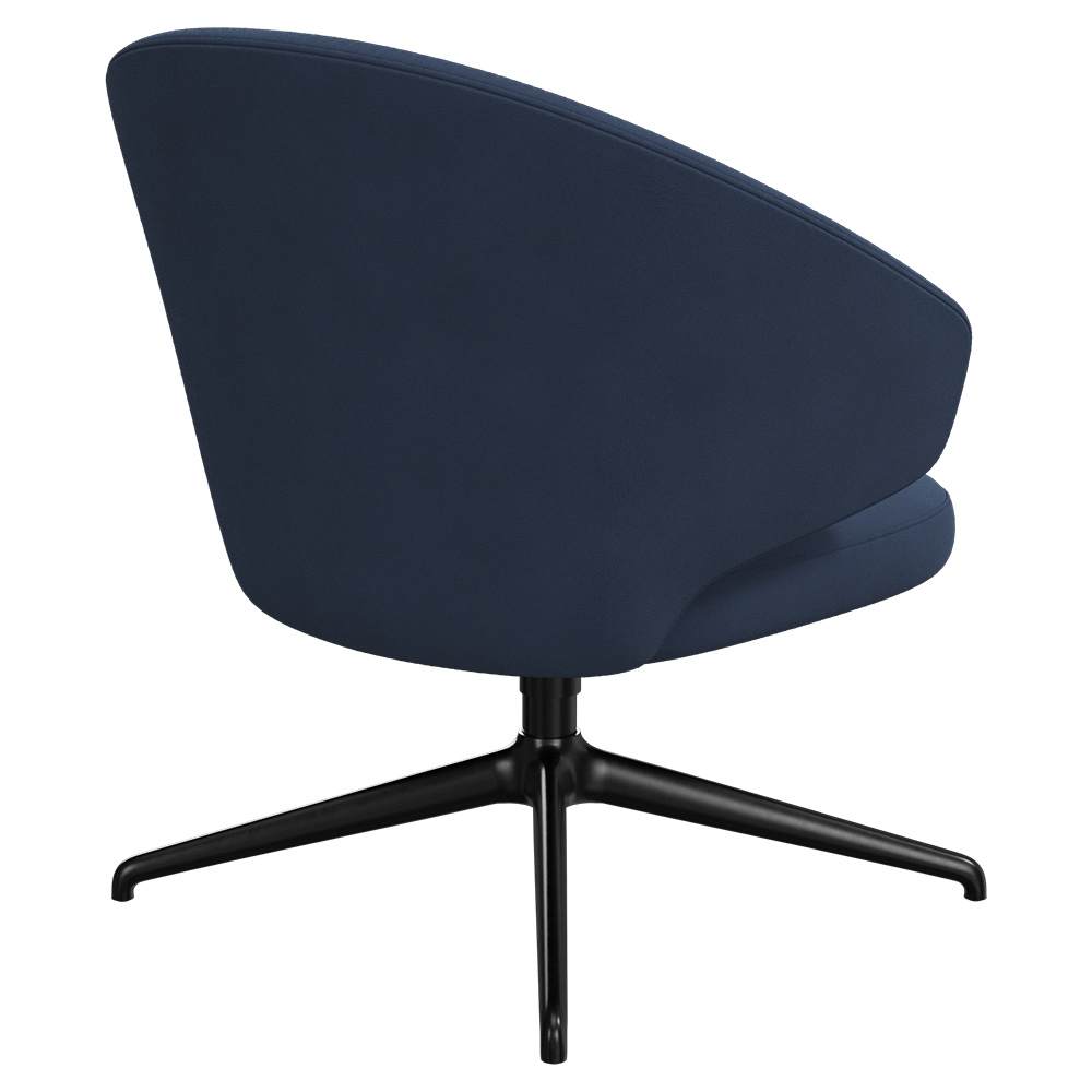 Let Lounge Chair - Swivel Base - Black Aluminium