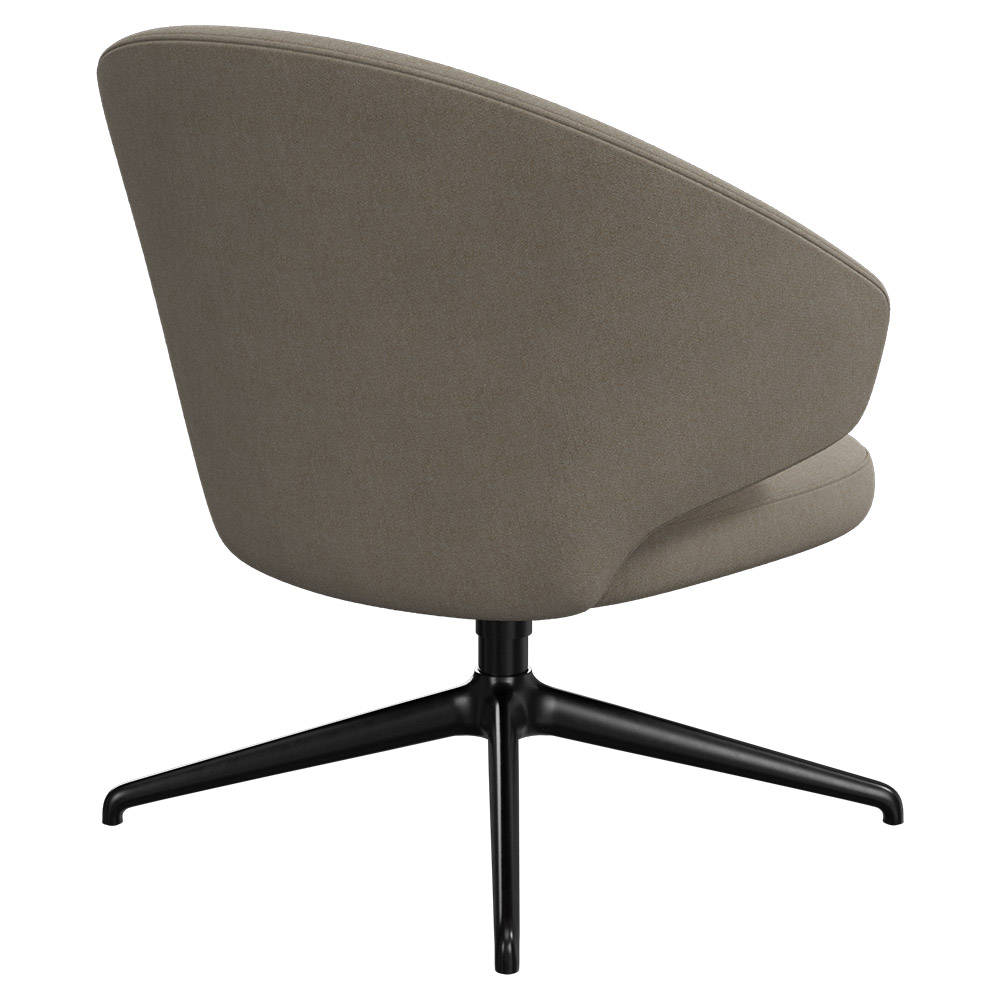 Let Lounge Chair - Swivel Base - Black Aluminium