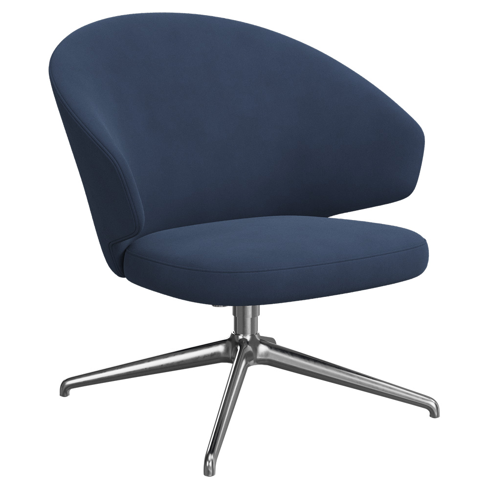 Let Lounge Chair - Swivel Base - Bright Aluminium