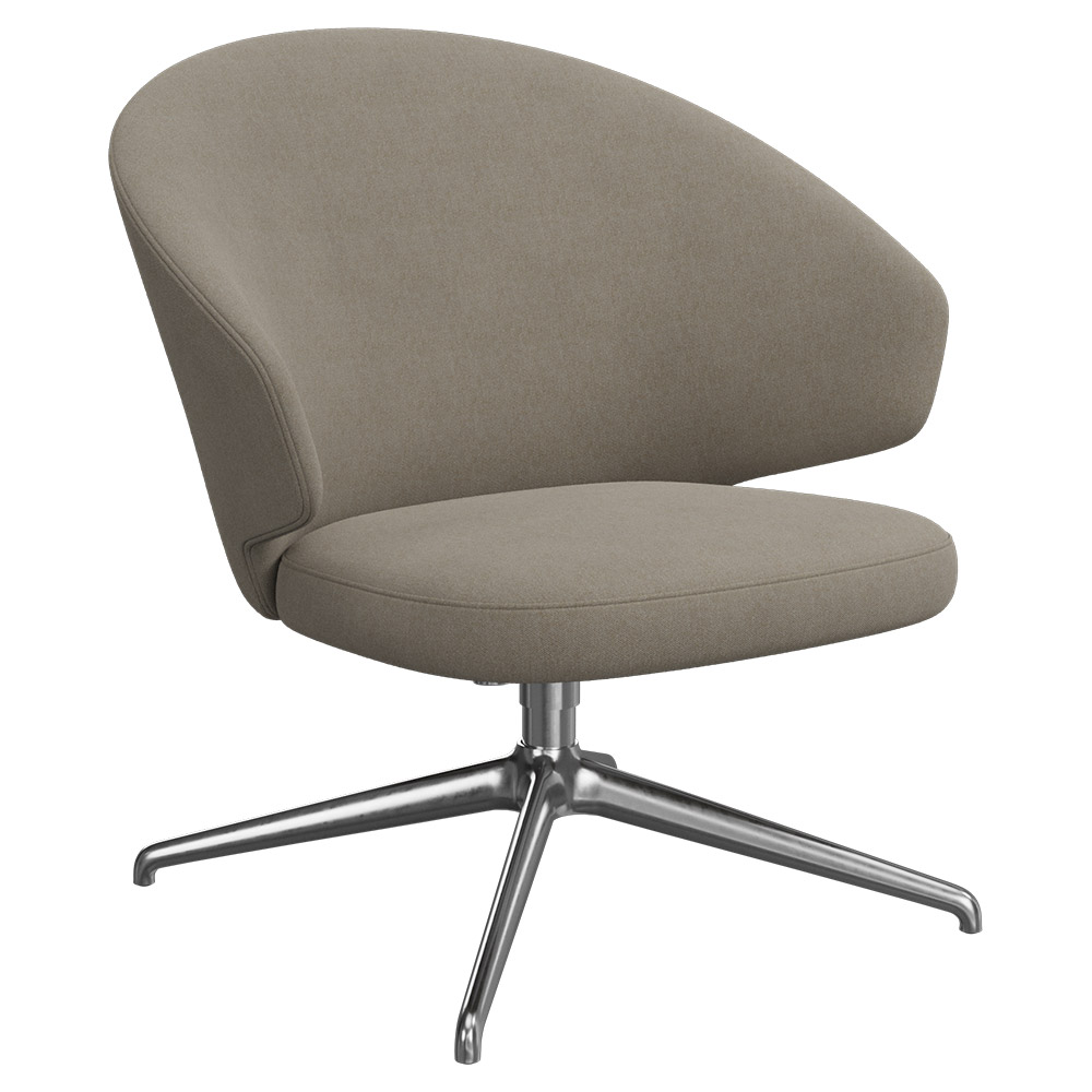Let Lounge Chair - Swivel Base - Bright Aluminium