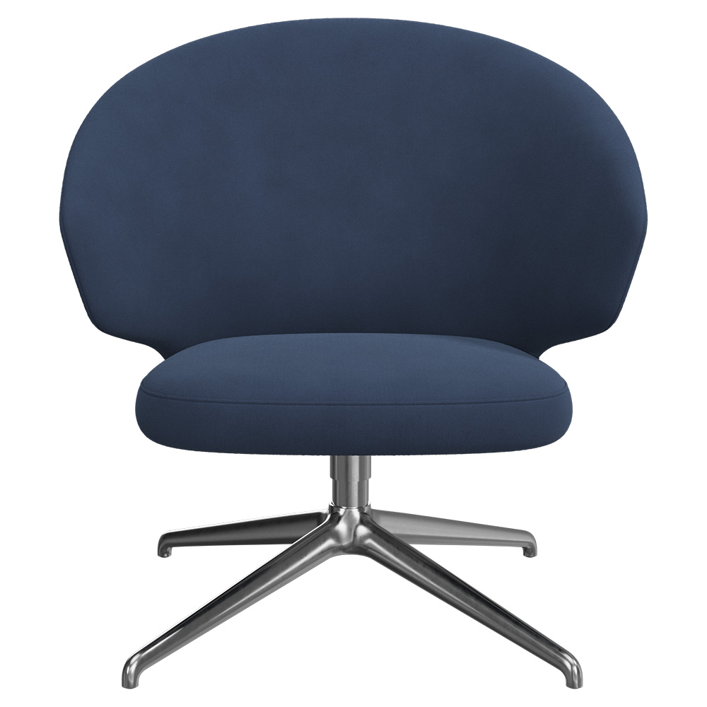 Let Lounge Chair - Swivel Base - Bright Aluminium