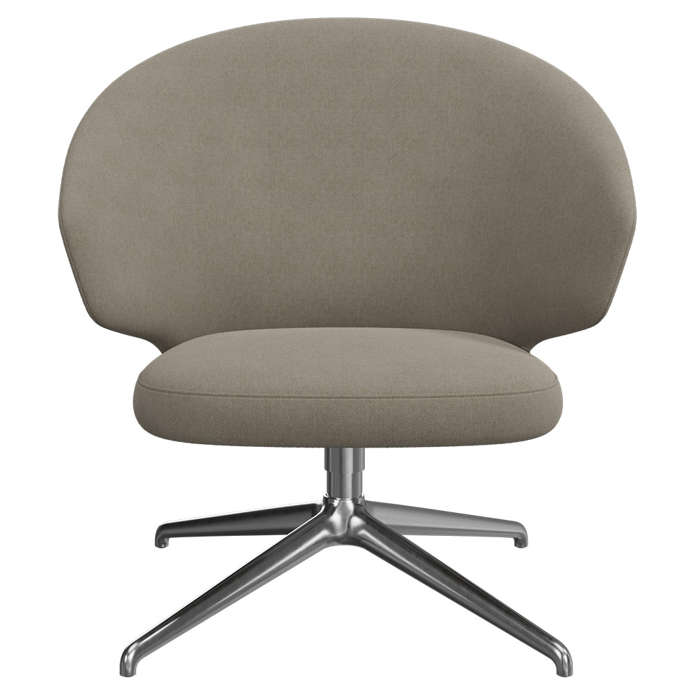 Let Lounge Chair - Swivel Base - Bright Aluminium