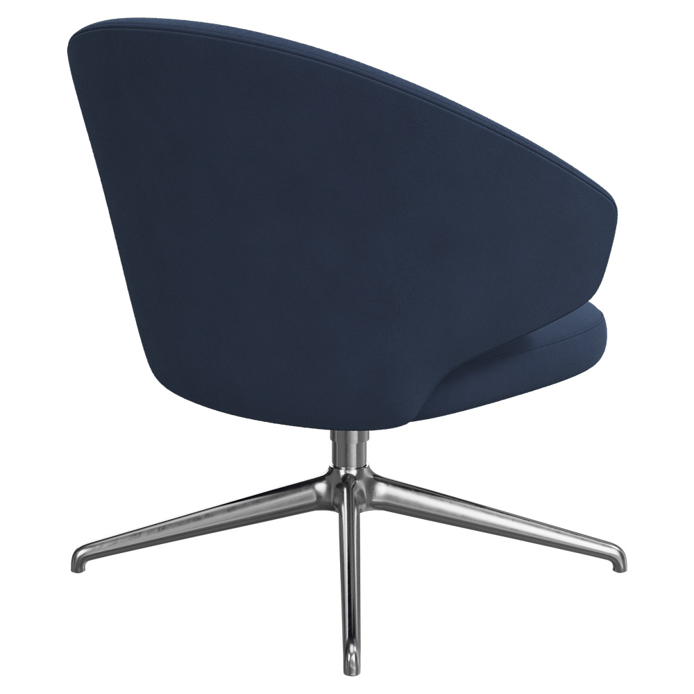 Let Lounge Chair - Swivel Base - Bright Aluminium