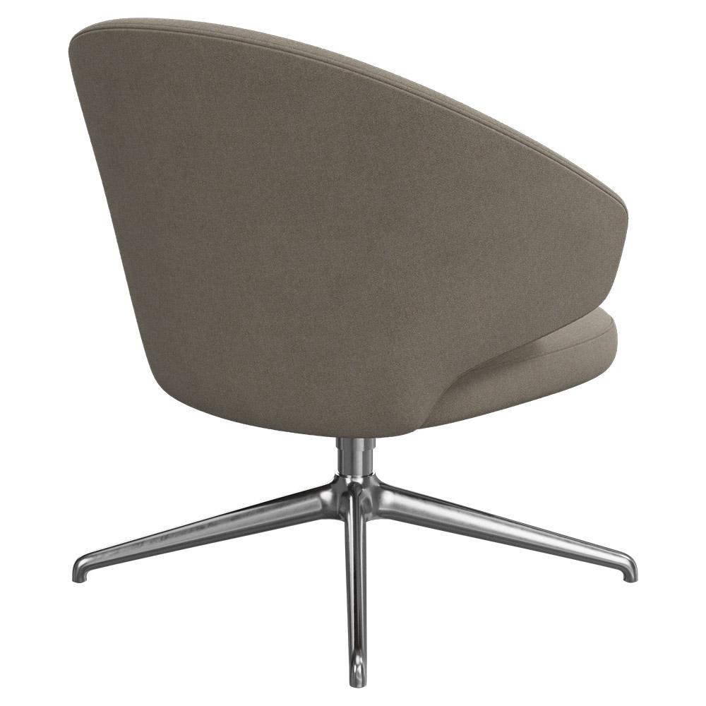 Let Lounge Chair - Swivel Base - Bright Aluminium
