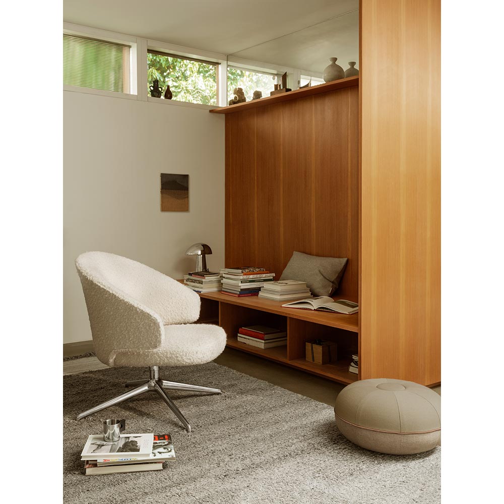Let Lounge Chair - Swivel Base - Bright Aluminium