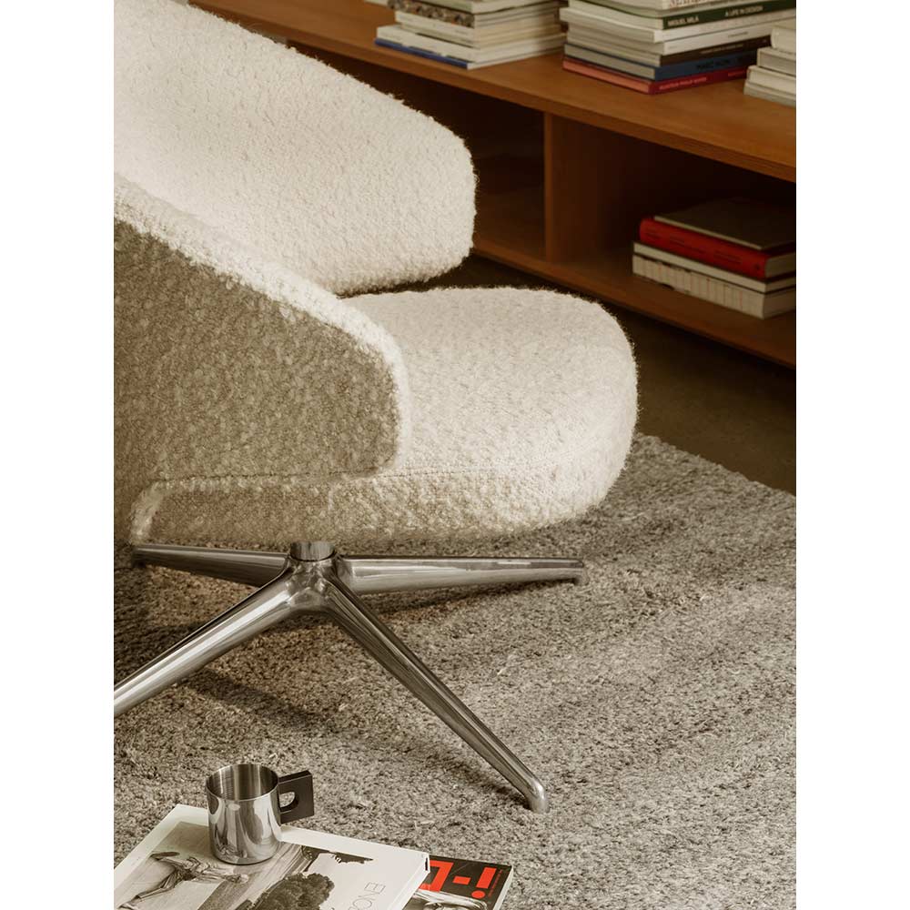 Let Lounge Chair - Swivel Base - Bright Aluminium