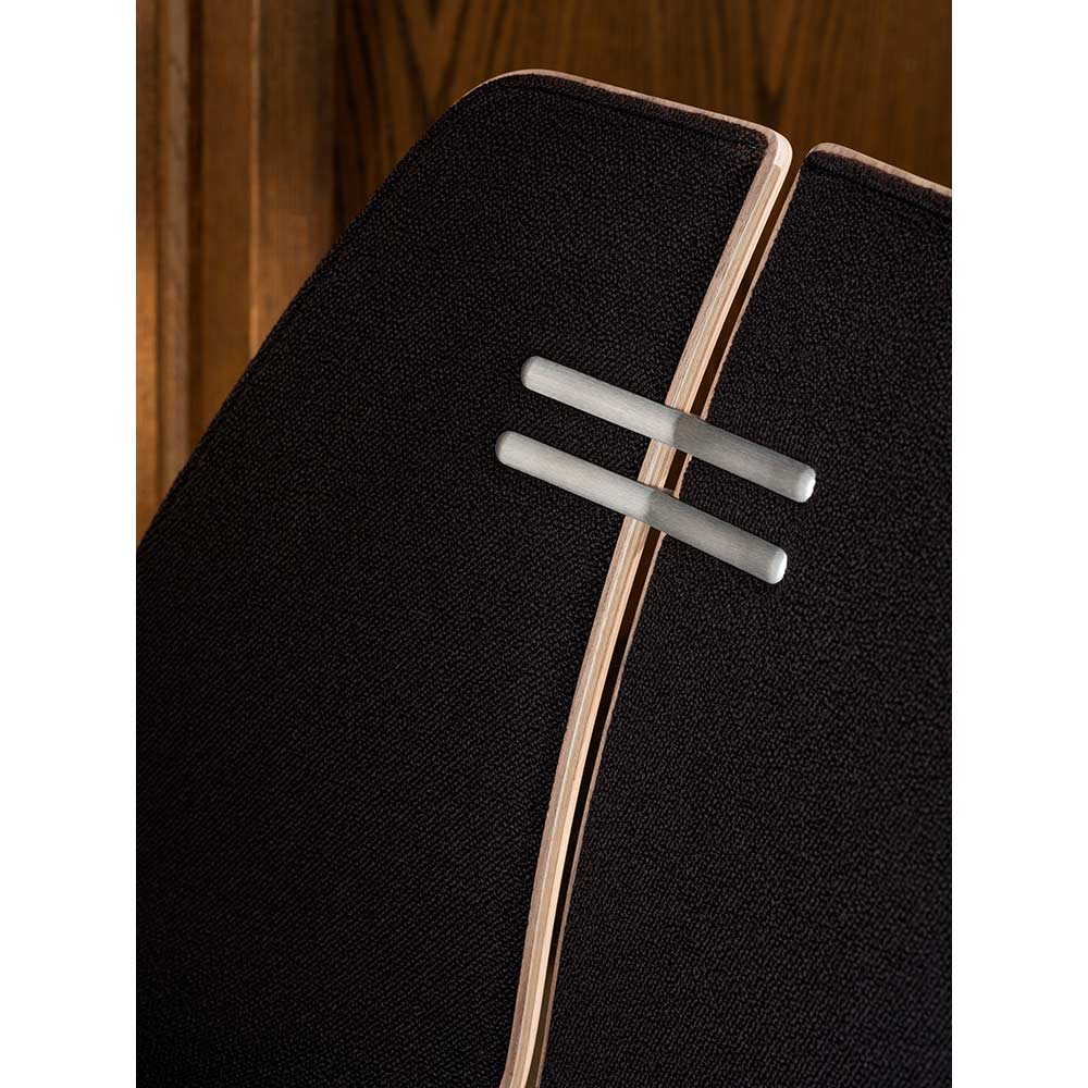 PK23 Front Upholstered Lounge Chair - Walnut Shell, Chrome Base