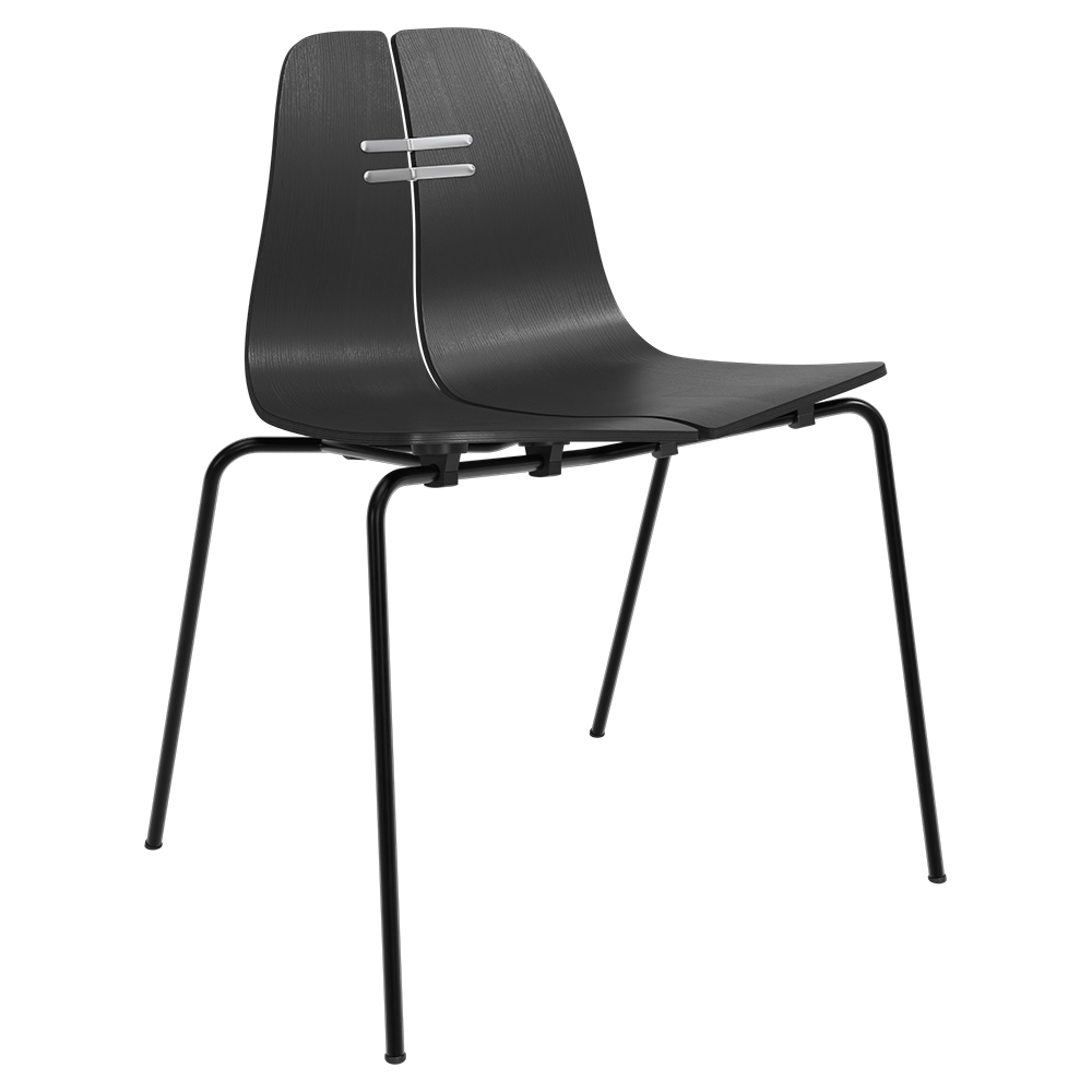 PK3 Dining Chair - Black Ash Shell, Black Base