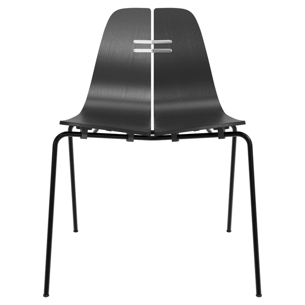 PK3 Dining Chair - Black Ash Shell, Black Base