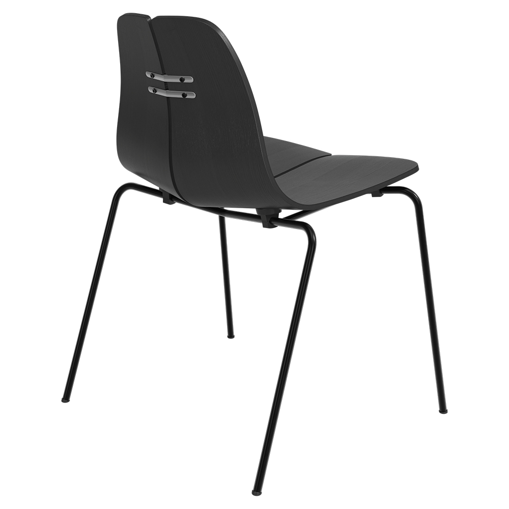 PK3 Dining Chair - Black Ash Shell, Black Base