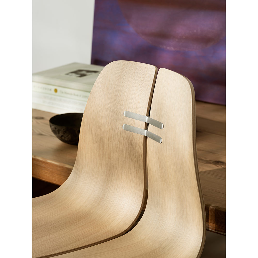 PK3 Dining Chair - Oak Shell, Chrome Base