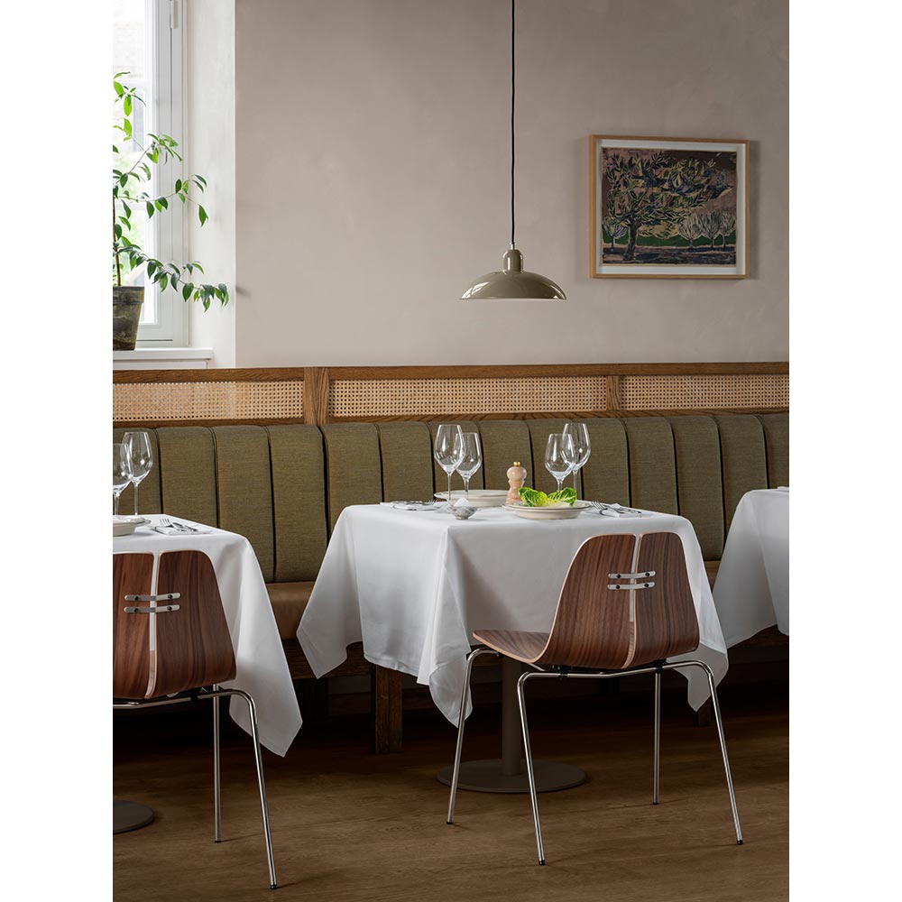 PK3 Dining Chair - Walnut Shell, Chrome Base