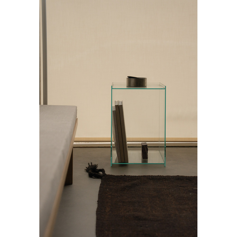 Rivet Box Table - Glass | Rouse Home