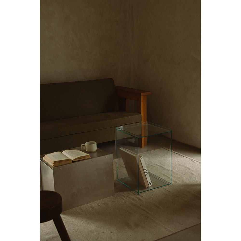 Rivet Box Table - Glass | Rouse Home