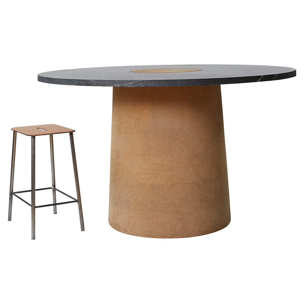 Sintra Dining Table - Black Marble, Cork