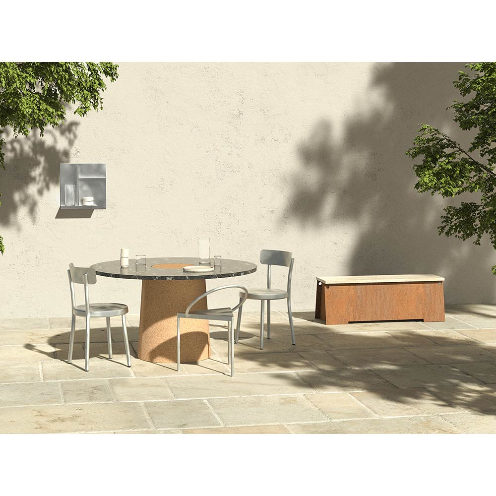 Sintra Dining Table - Black Marble, Cork