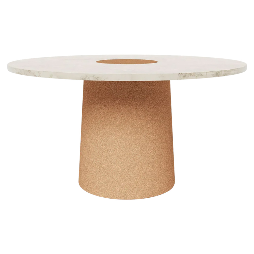 Sintra Dining Table - White Marble, Cork