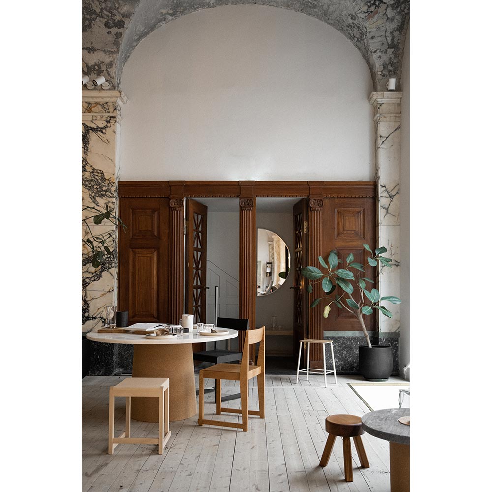 Sintra Dining Table - White Marble, Cork