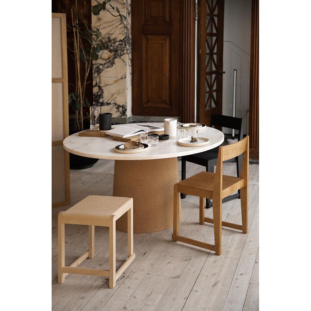 Sintra Dining Table - White Marble, Cork