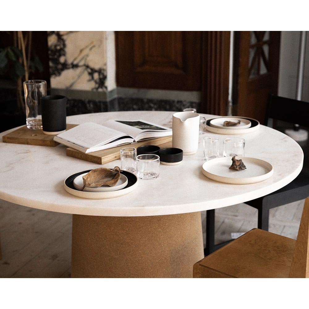 Sintra Dining Table - White Marble, Cork