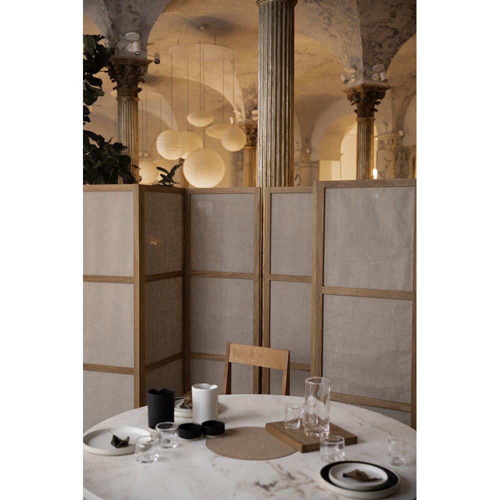 Sintra Dining Table - White Marble, Cork