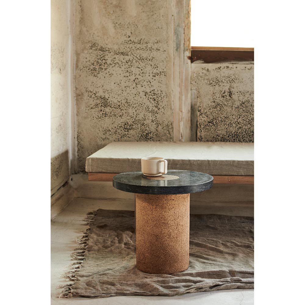 Sintra Table - Large, Black Marble, Cork