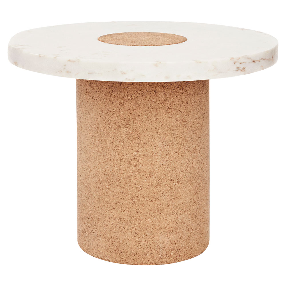 Sintra Table - Large, White Marble, Cork