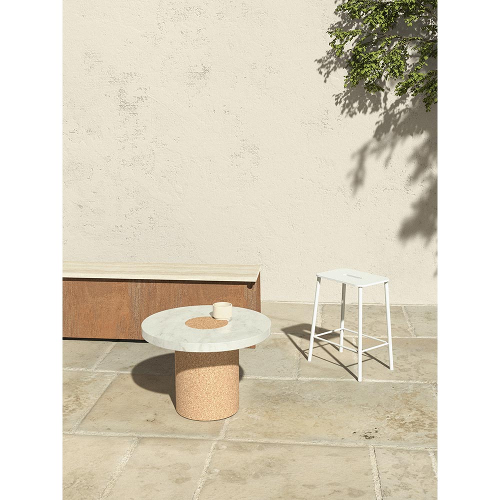 Sintra Table - Large, White Marble, Cork