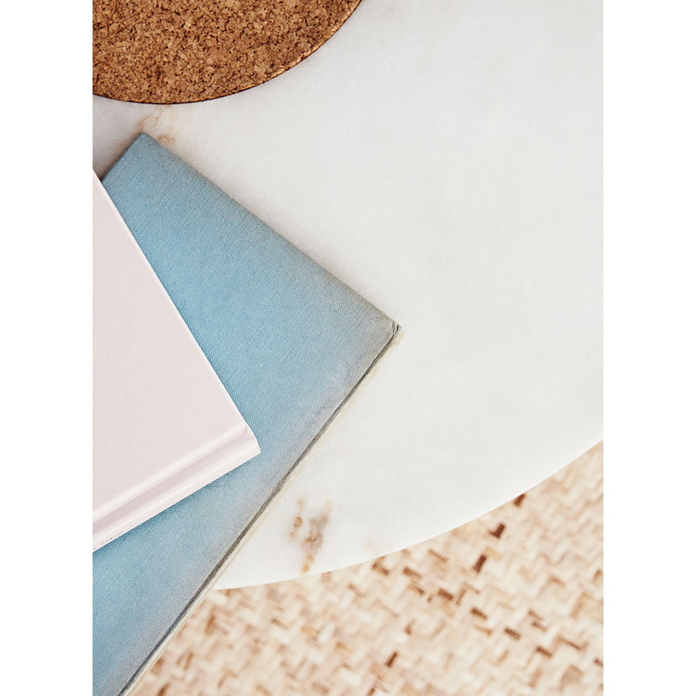 Sintra Table - Large, White Marble, Cork