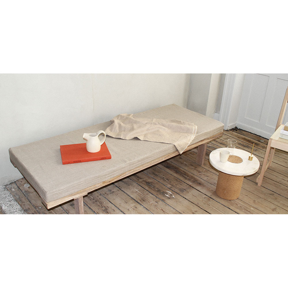 Sintra Table - Small, White Marble, Cork