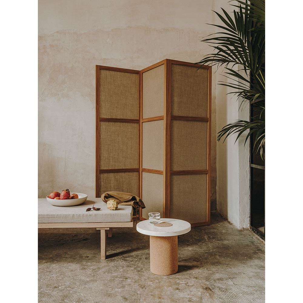Sintra Table - Small, White Marble, Cork