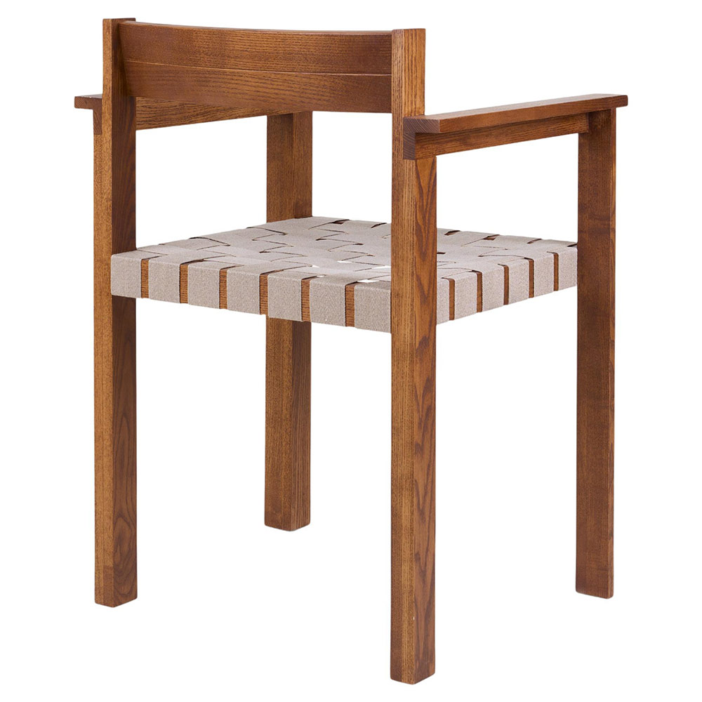 Symmetry Armrest Chair - Honey Ash Wood, Oat Fabric | Rouse Home