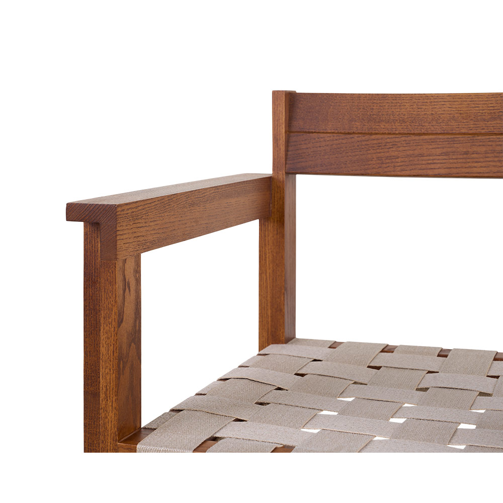 Symmetry Armrest Chair - Honey Ash Wood, Oat Fabric | Rouse Home