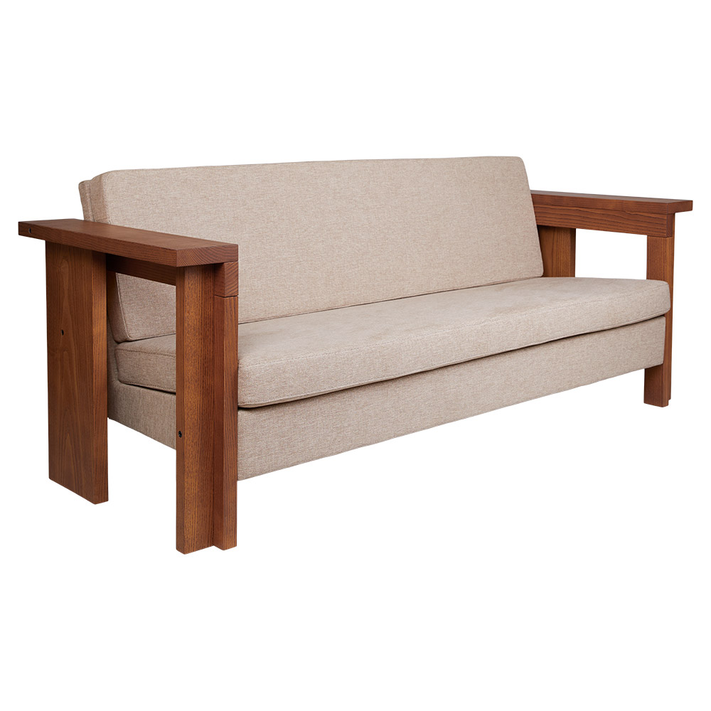 Symmetry Couch - Ash Wood, Oat Fabric | Rouse Home