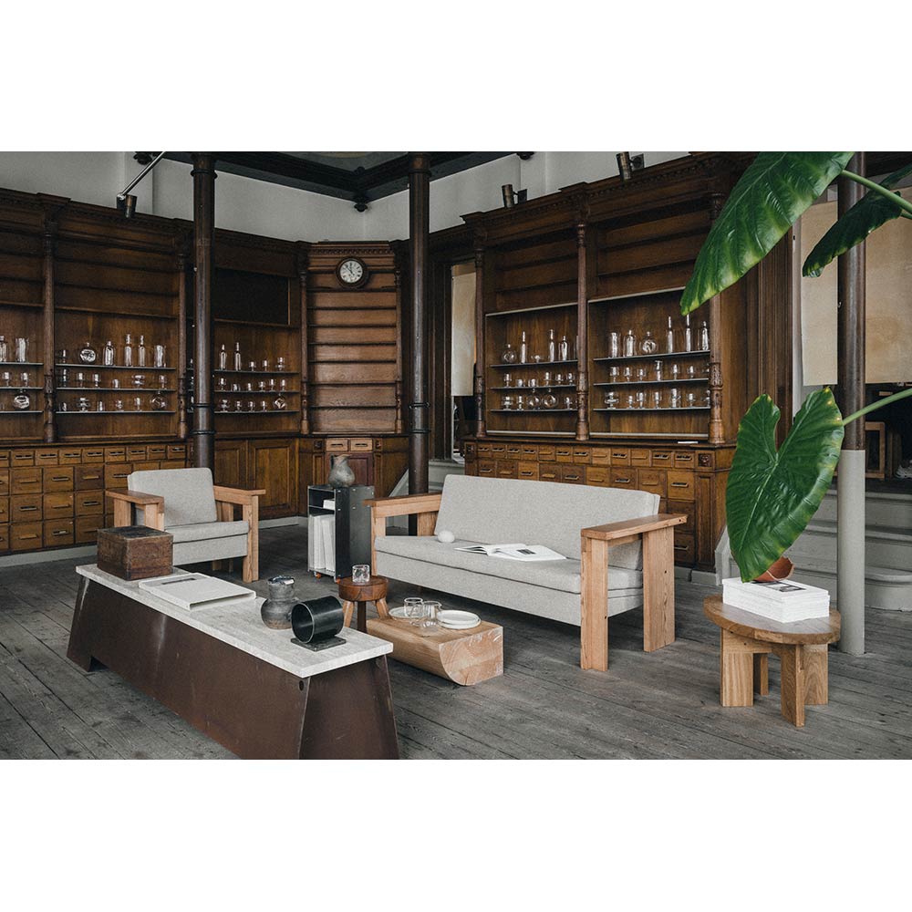 Symmetry Couch - Ash Wood, Oat Fabric | Rouse Home