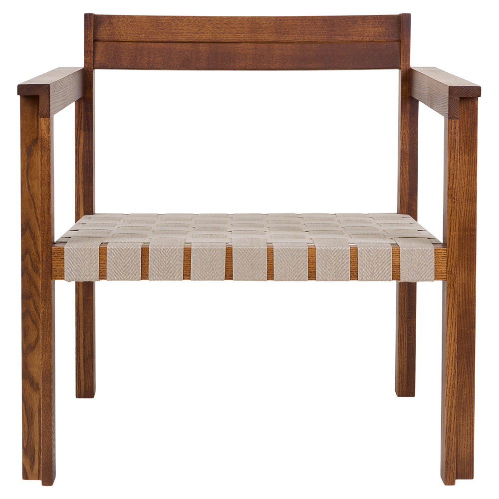 Symmetry Easy Chair - Honey Ash Wood, Oat Fabric