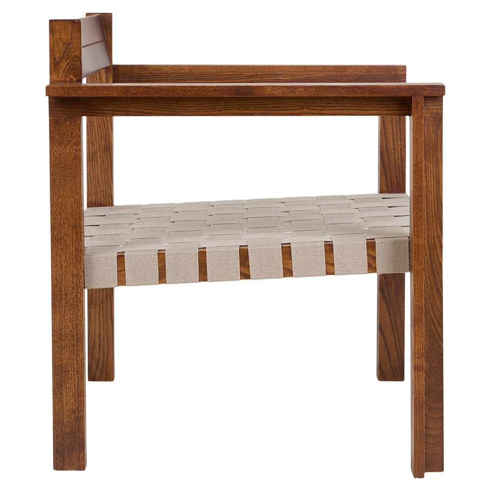 Symmetry Easy Chair - Honey Ash Wood, Oat Fabric