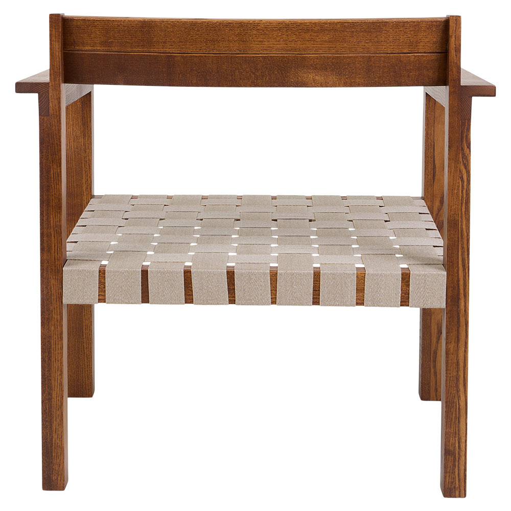 Symmetry Easy Chair - Honey Ash Wood, Oat Fabric