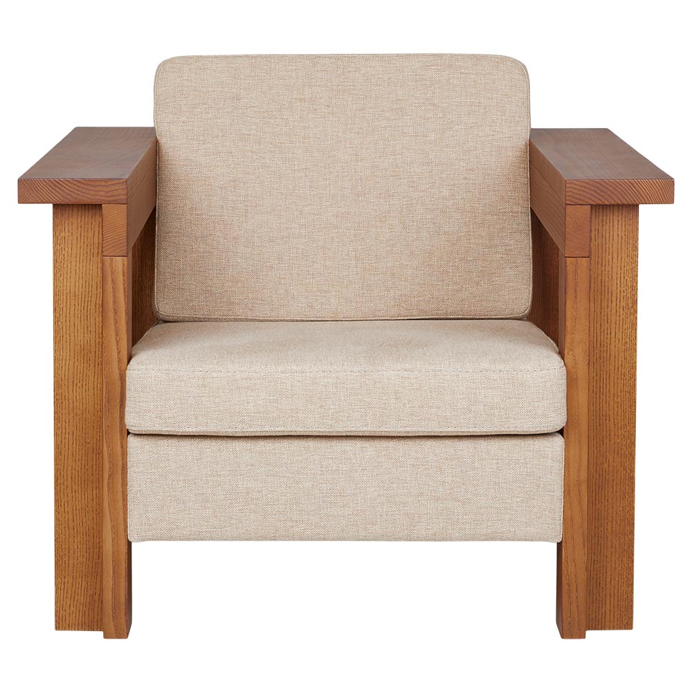 Symmetry Lounge Chair - Ash Wood, Oat Fabric