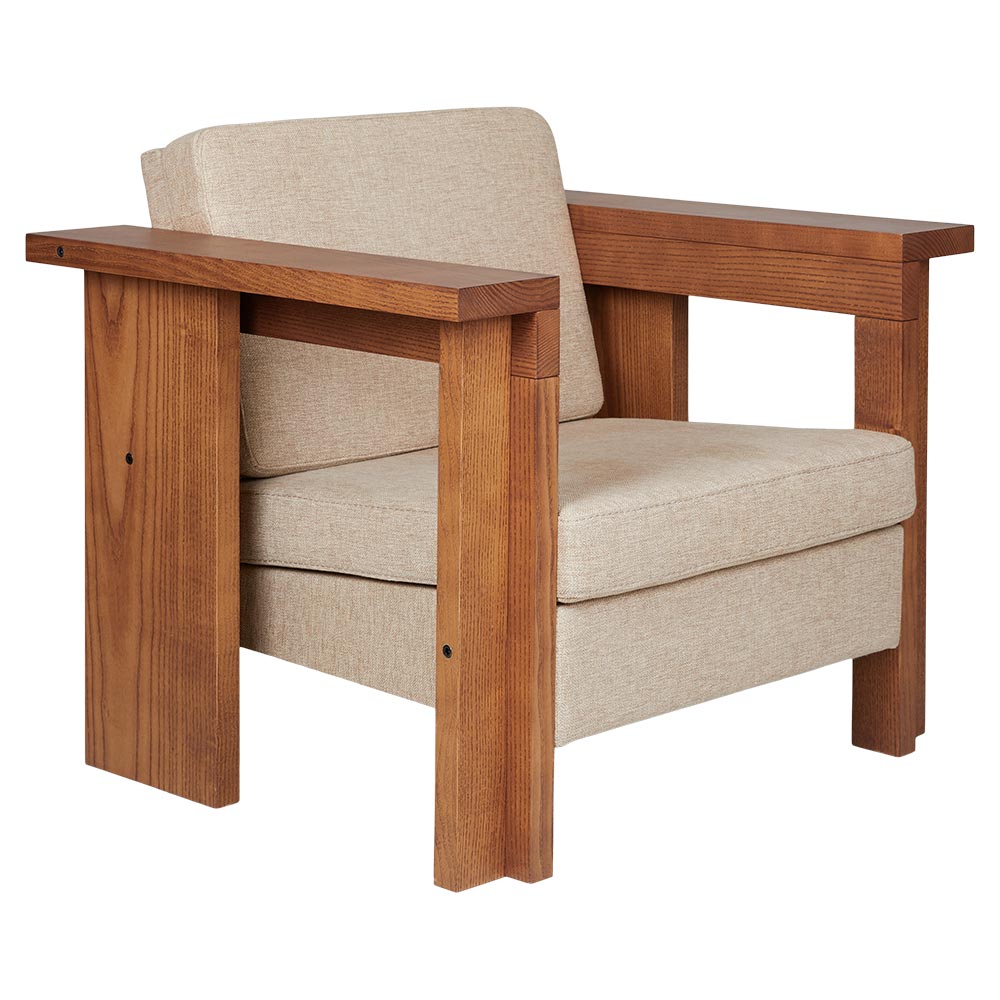Symmetry Lounge Chair - Ash Wood, Oat Fabric