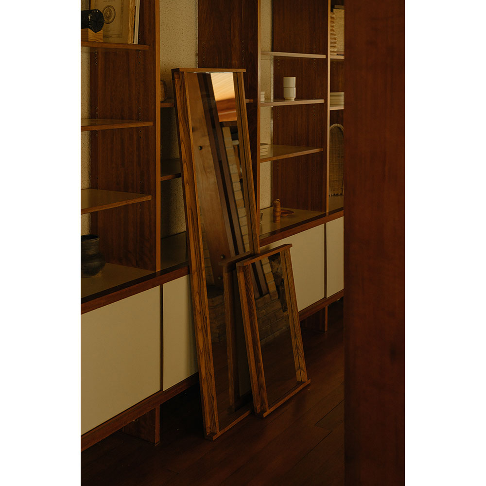 Symmetry Mirror - Large, Honey Ash Wood