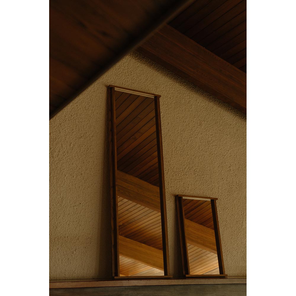 Symmetry Mirror - Large, Honey Ash Wood