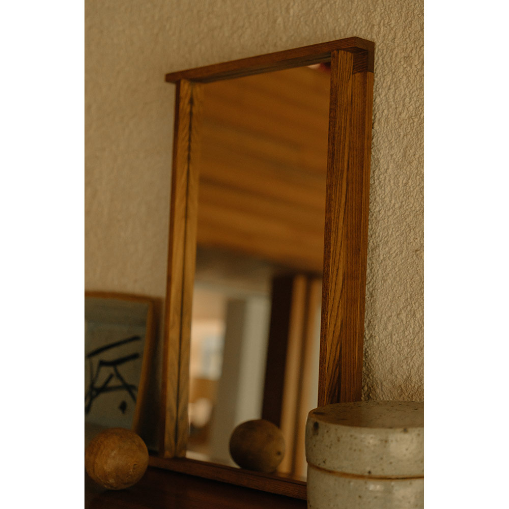 Symmetry Mirror - Small, Honey Ash Wood