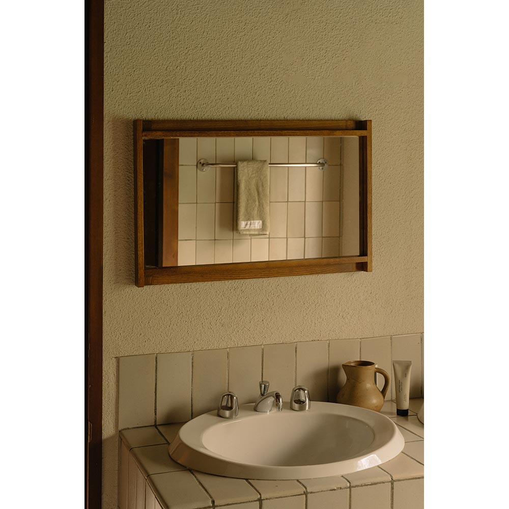 Symmetry Mirror - Small, Honey Ash Wood