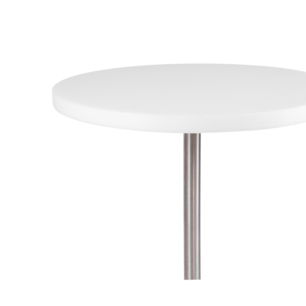 Table 57 - 21.65"W, White, Stainless Steel